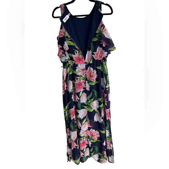 Eliza J | Dresses | Eliza J Floral Chiffon Cold Shoulder Maxi Dress ...